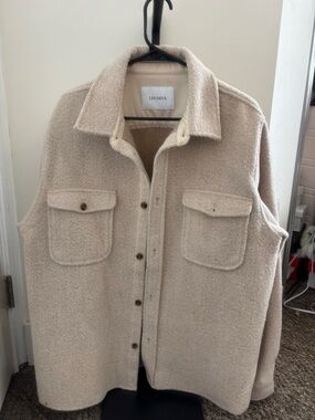 Les Deux Beige Bouclé Shacket Men’s